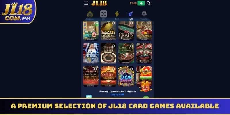 A premium selection of JL18 Card games available today