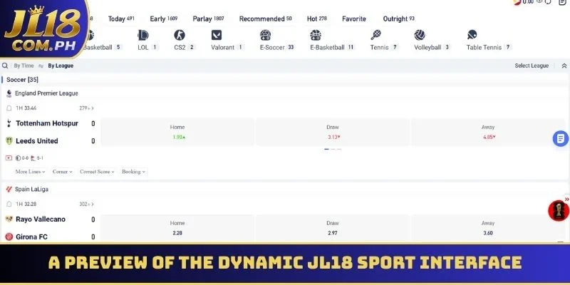 A preview of the dynamic JL18 Sport interface