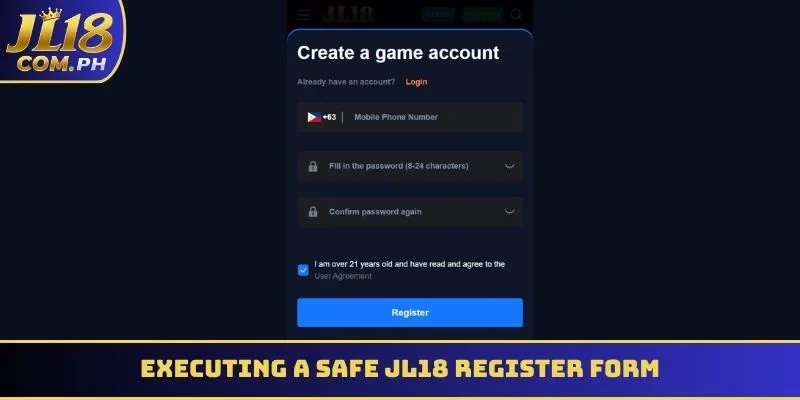Executing a safe JL18 register form