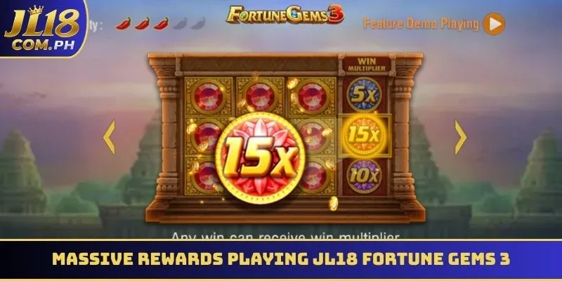 Multiply your massive rewards playing JL18 Fortune Gems 3 online