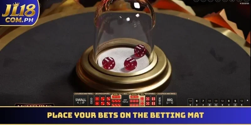 Place your bets on the betting mat