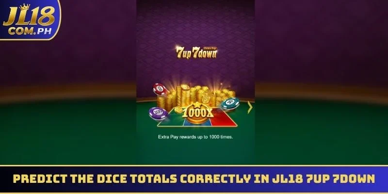 Predict the dice totals correctly in JL18 7up 7down online