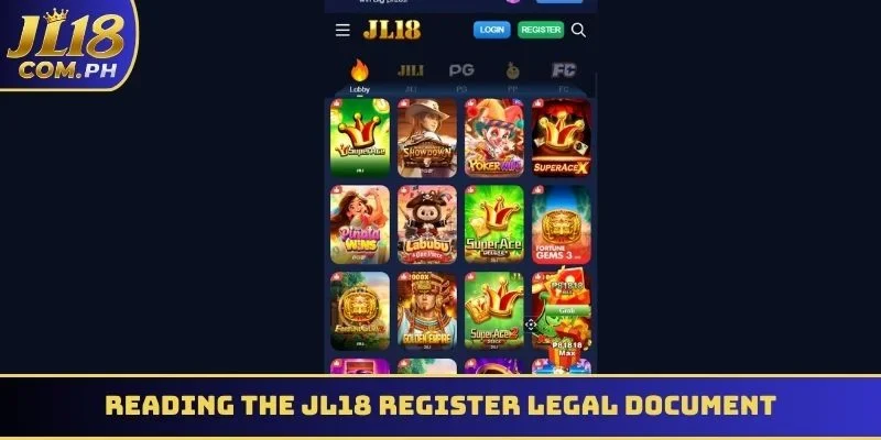 Reading the JL18 register legal document.