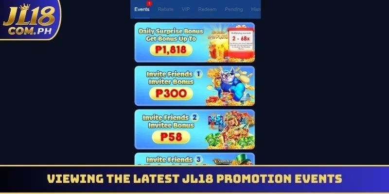 Viewing the latest JL18 promotion events